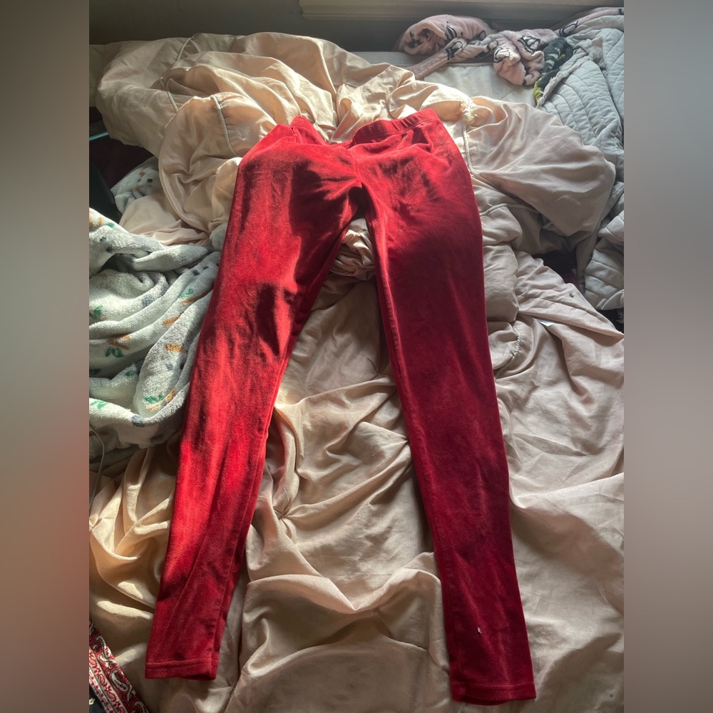 red velvet, straight leg size M, used good condition